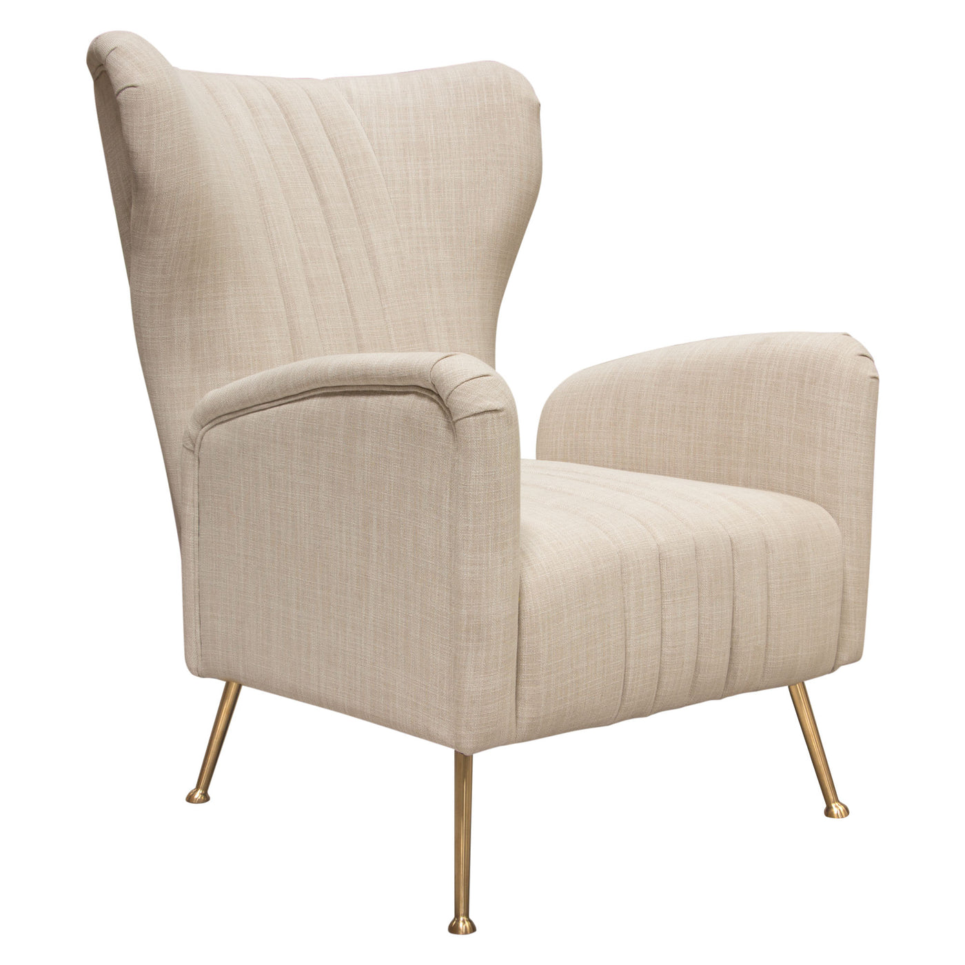 Ava Chair in Linen Fabric w/ Gold Leg by Diamond Sofa