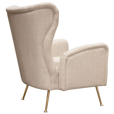 Ava Chair in Linen Fabric w/ Gold Leg by Diamond Sofa