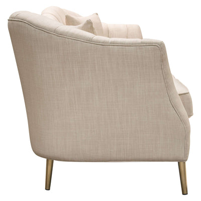 Ava Sofa in Linen Fabric w/ Gold Leg by Diamond Sofa