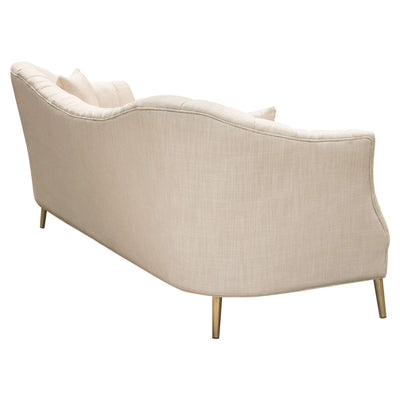 Ava Sofa in Linen Fabric w/ Gold Leg by Diamond Sofa