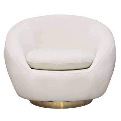 Celine Swivel Accent Chair in  Velvet w/ Brushed Gold Accent Band by Diamond Sofa