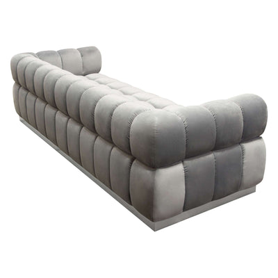 Image Low Profile Sofa in Velvet w/ Brushed Silver Base by Diamond Sofa