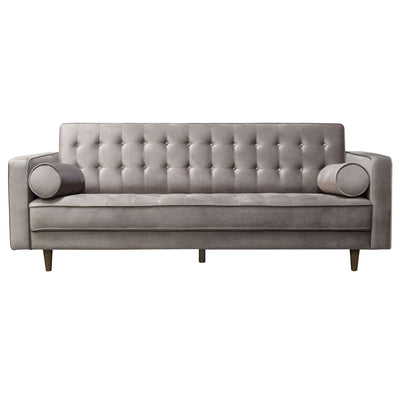 Juniper Tufted Sofa in Velvet with (2) Bolster Pillows by Diamond Sofa