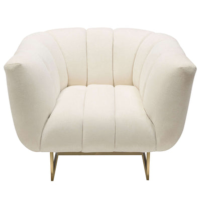 Venus Chair in Velvet w/ Contrasting Pillows & Gold Finished Metal Base by Diamond Sofa
