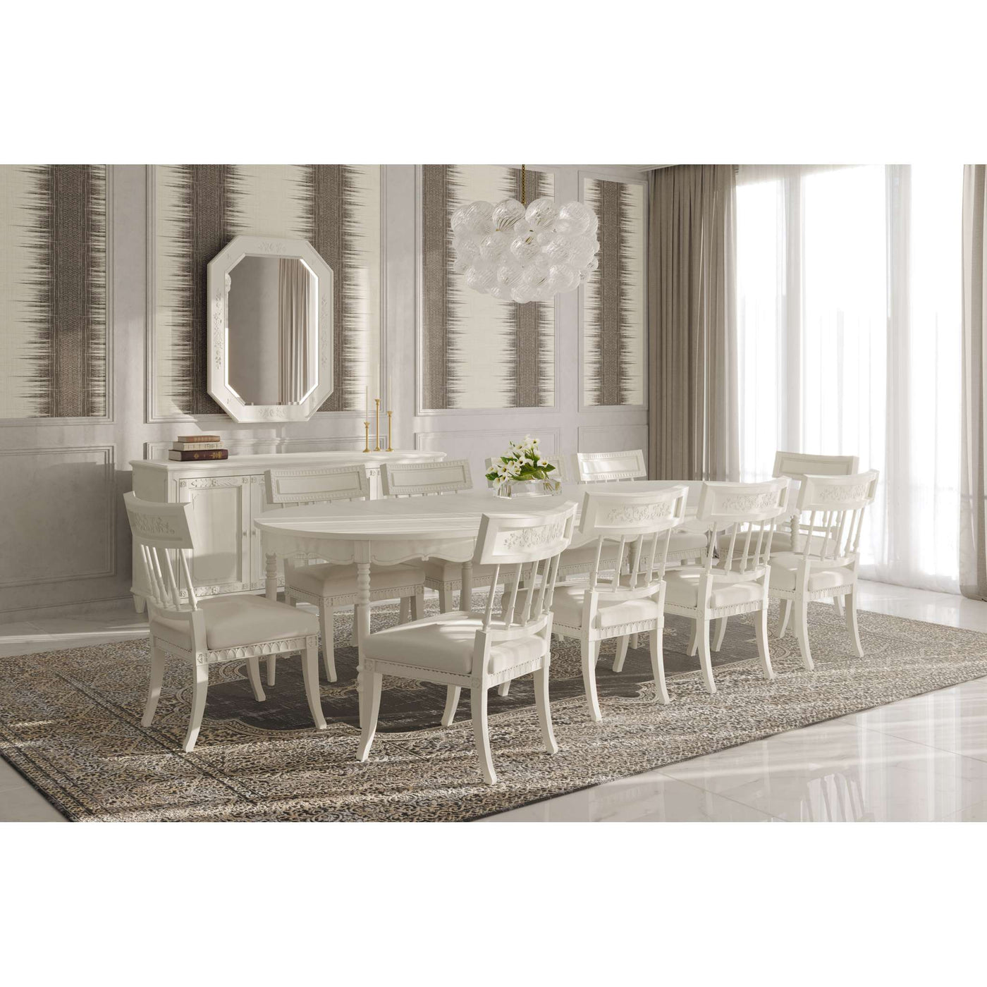 White Lenticular Dining Table