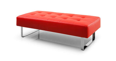 Miami Bench, Faux Leather with Chrome Frame