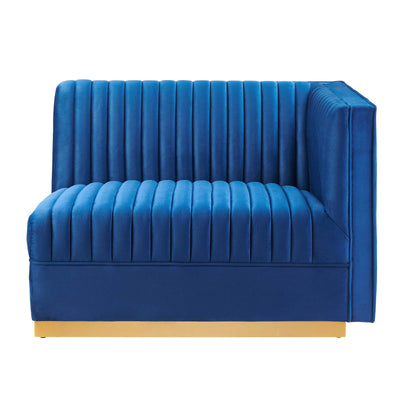 Sanguine Channel Tufted Performance Velvet Modular Sectional Sofa Right-Arm Chair