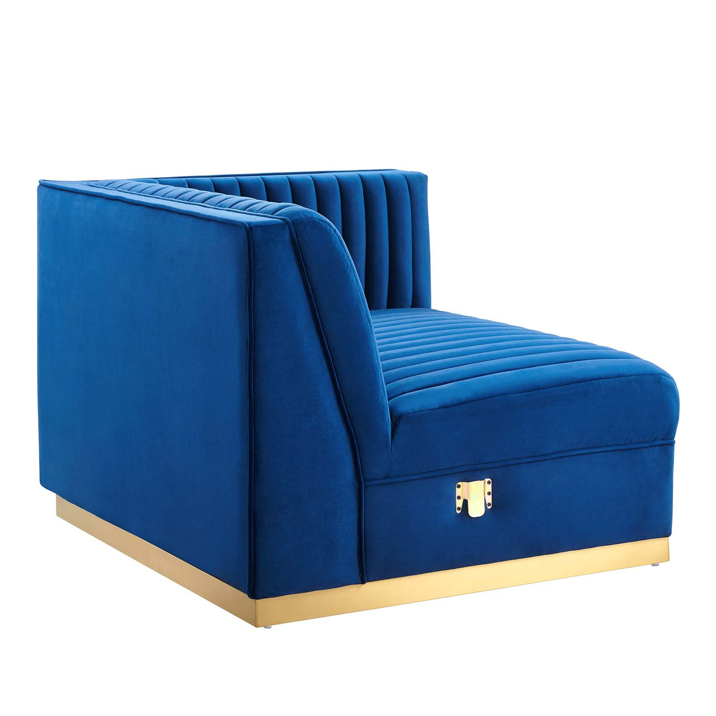 Sanguine Channel Tufted Performance Velvet Modular Sectional Sofa Right-Arm Chair