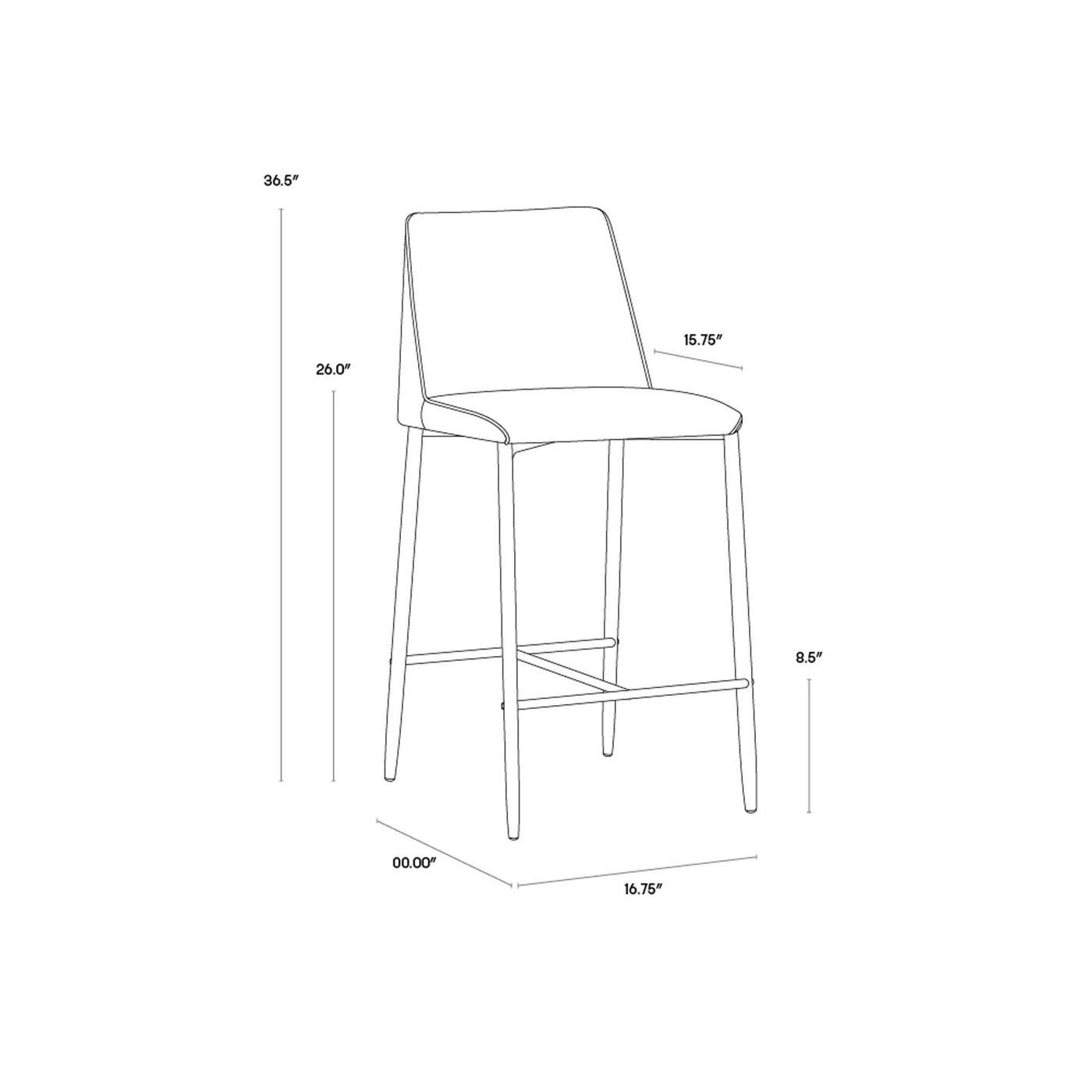 Renee Counter Stool - Armour Grey / Dark Slate