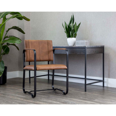 Garrett Dining Armchair - Cognac Leather