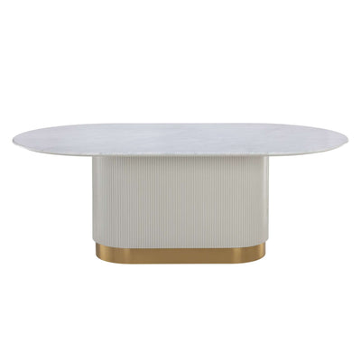 Paloma Dining Table - Oval - White Marble - 84"