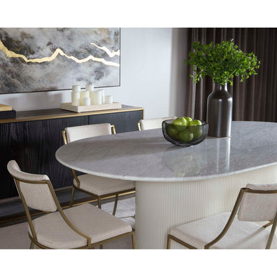 Paloma Dining Table - Oval - White Marble - 84"