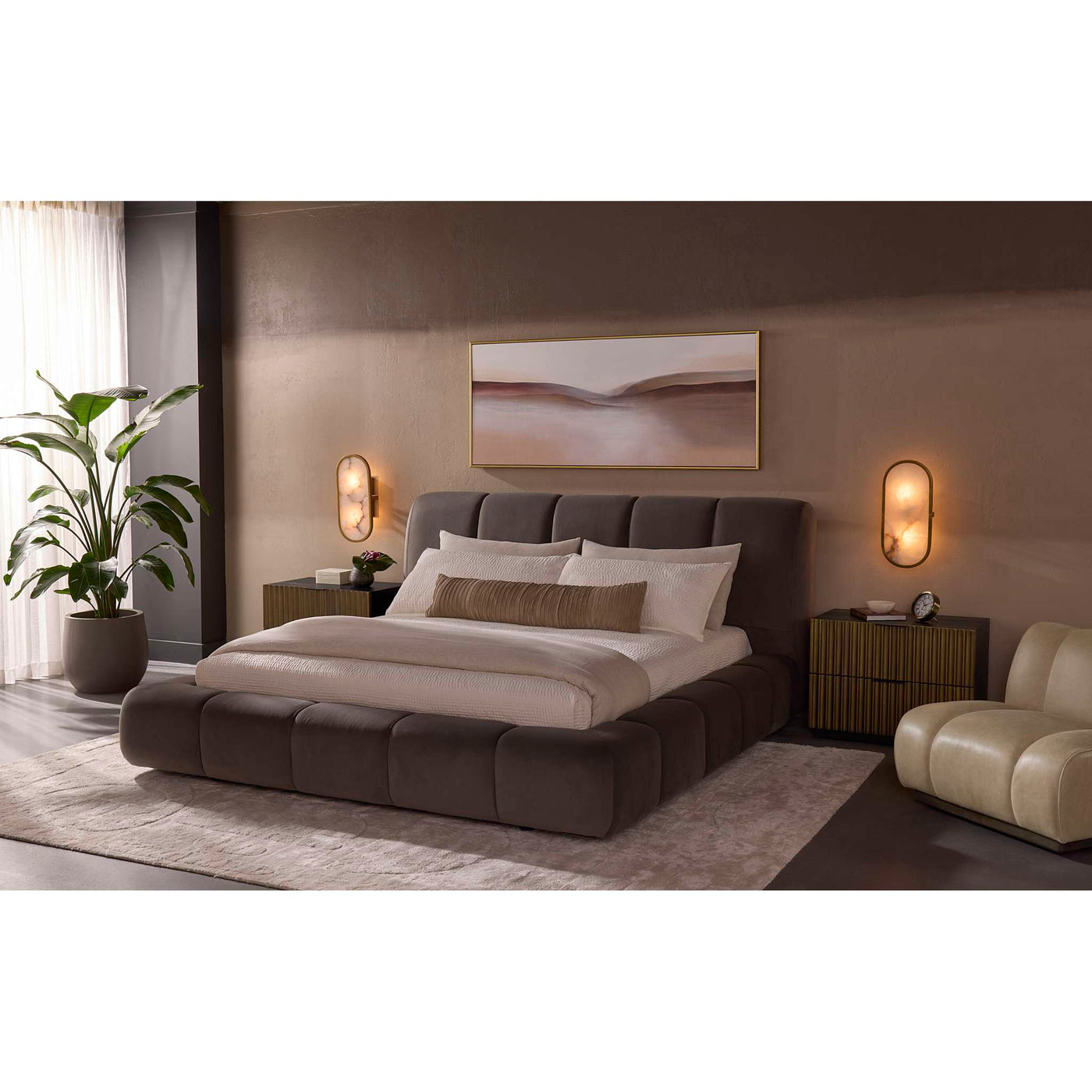Blaise Swivel Lounge Chair - Sahara Sand Leather