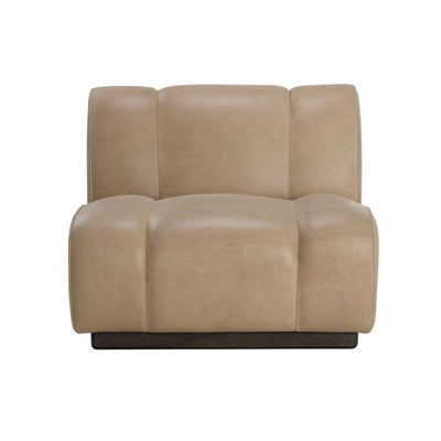 Blaise Swivel Lounge Chair - Sahara Sand Leather