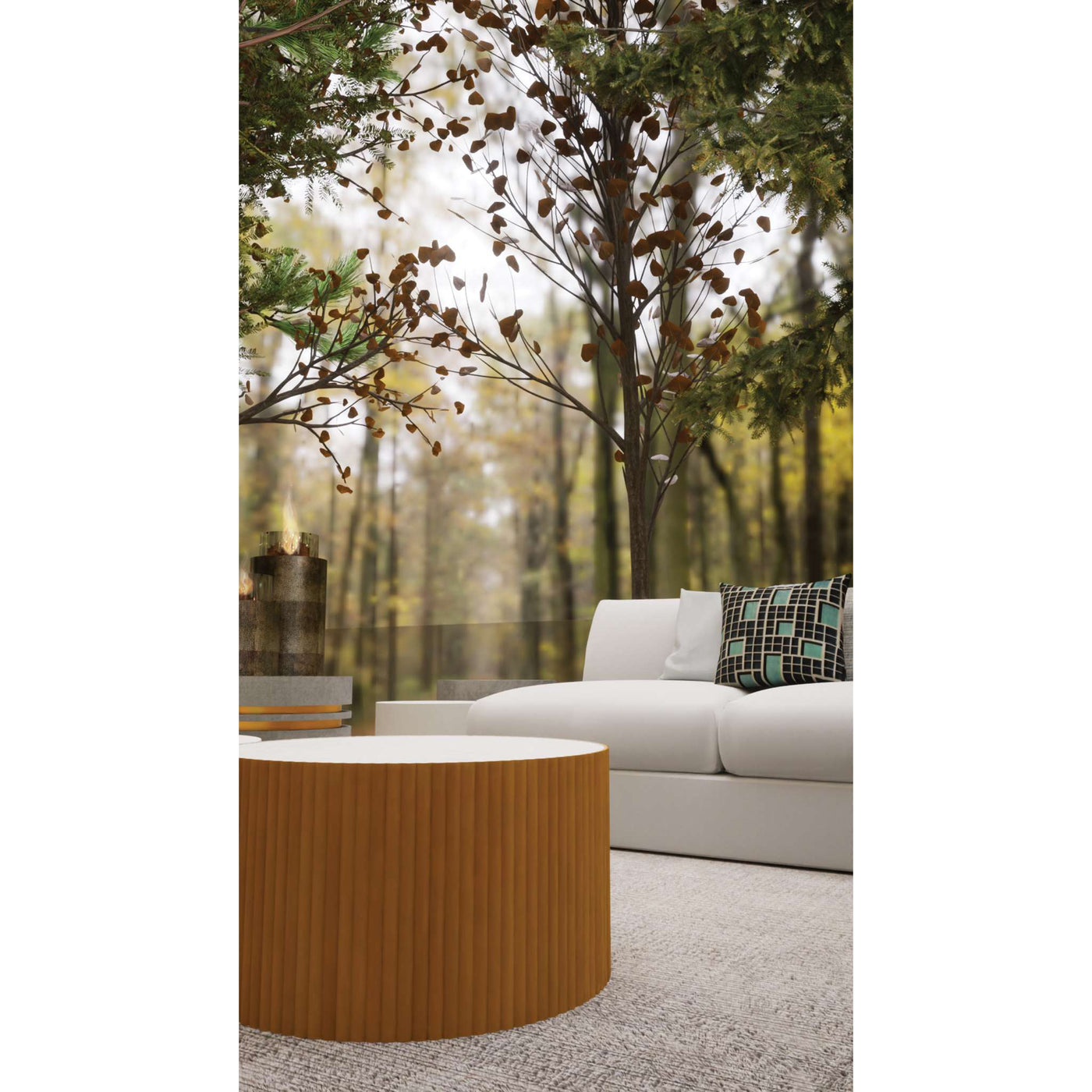 Scallop Zanzibar Coffee Table, Gray/Gold