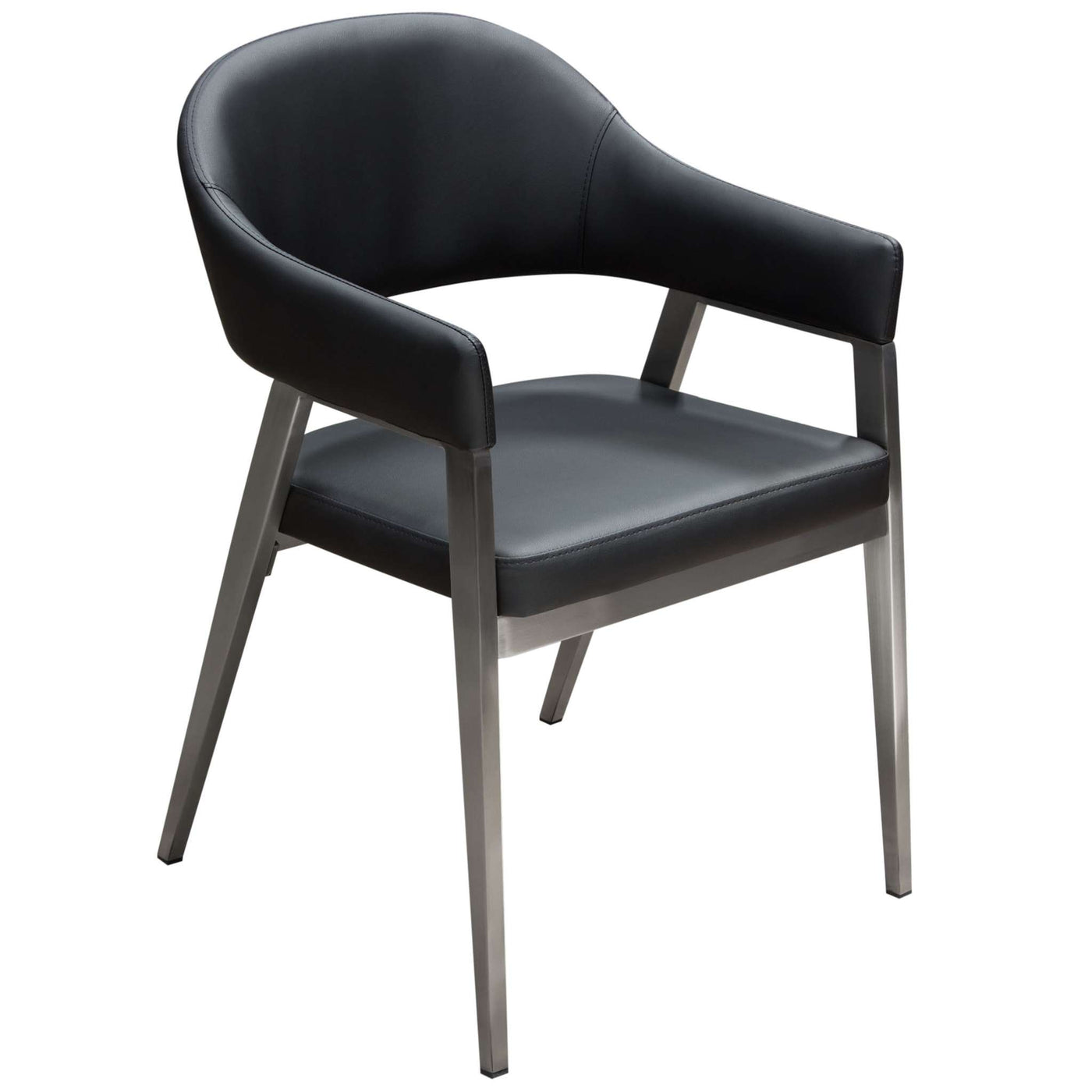 Adele Chairs in Leatherette w/ Brushed Stainless Steel Leg by Diamond Sofa