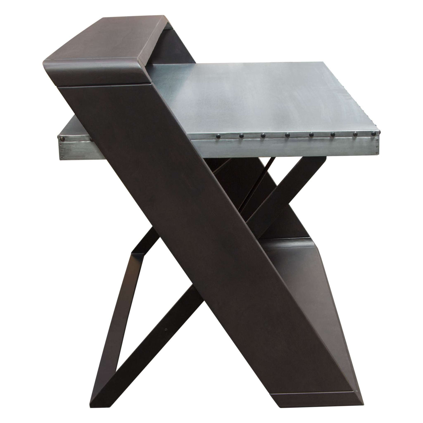 Barclay Zinc Top Writing Desk w/ Mango Wood & Iron Base by Diamond Sofa