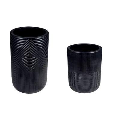 Serenity Textured Planter Set (1 Large and 1 Small)