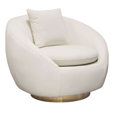Celine Swivel Accent Chair in  Velvet w/ Brushed Gold Accent Band by Diamond Sofa