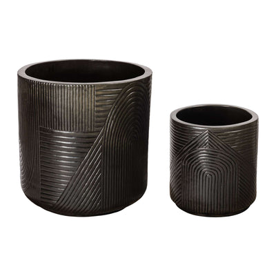 Serenity Textured Planter Set (1 Large and 1 Small)