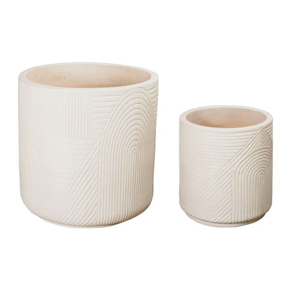 Serenity Textured Planter Set (1 Large and 1 Small)