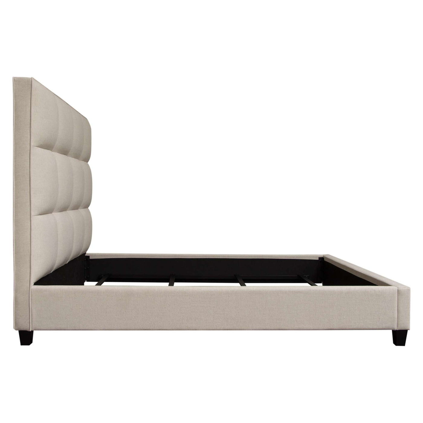 Devon Grid Tufted Queen Bed in Sand Fabric by Diamond Sofa