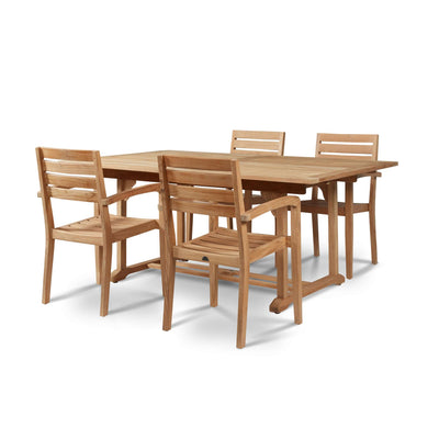 Venice Teak Outdoor Dining Stacking Armchair (Set of 4)