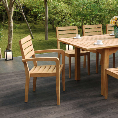 Venice Teak Outdoor Dining Stacking Armchair (Set of 4)