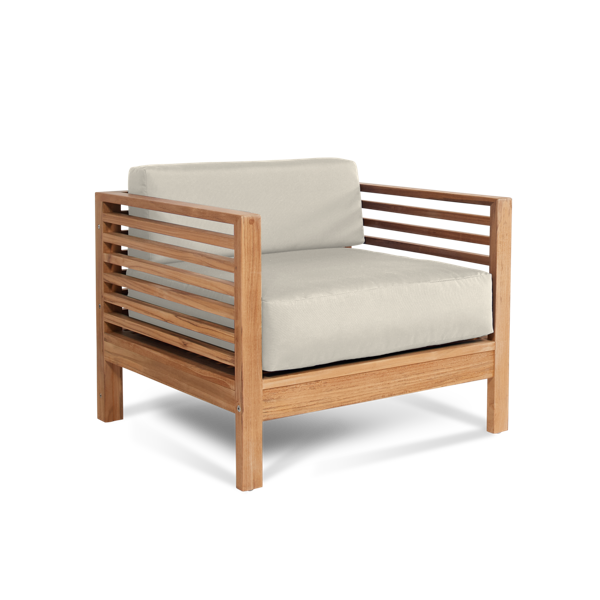 Summer Teak Outdoor Club Chair with Sunbrella® Canvas Cushion