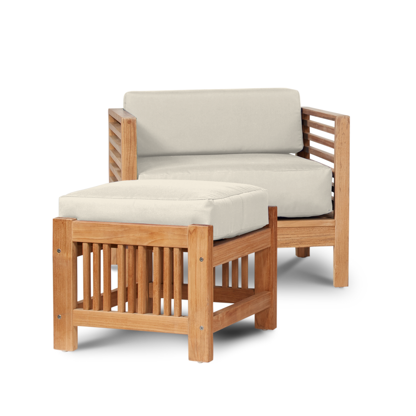 Summer Teak Outdoor Club Chair with Sunbrella® Canvas Cushion