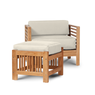 Summer Teak Outdoor Club Chair with Sunbrella® Canvas Cushion