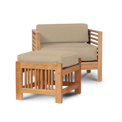Summer Teak Outdoor Club Chair with Sunbrella® Canvas Cushion