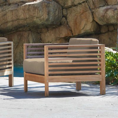 Summer Teak Outdoor Club Chair with Sunbrella® Canvas Cushion