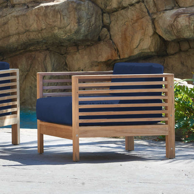 Summer Teak Outdoor Club Chair with Sunbrella® Canvas Cushion
