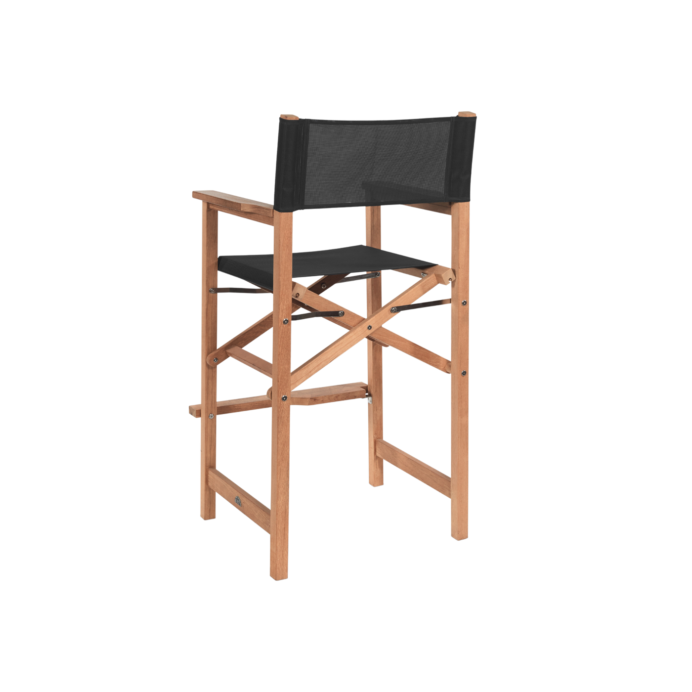 Director Teak Outdoor Bar Height Dining Armchair in Black