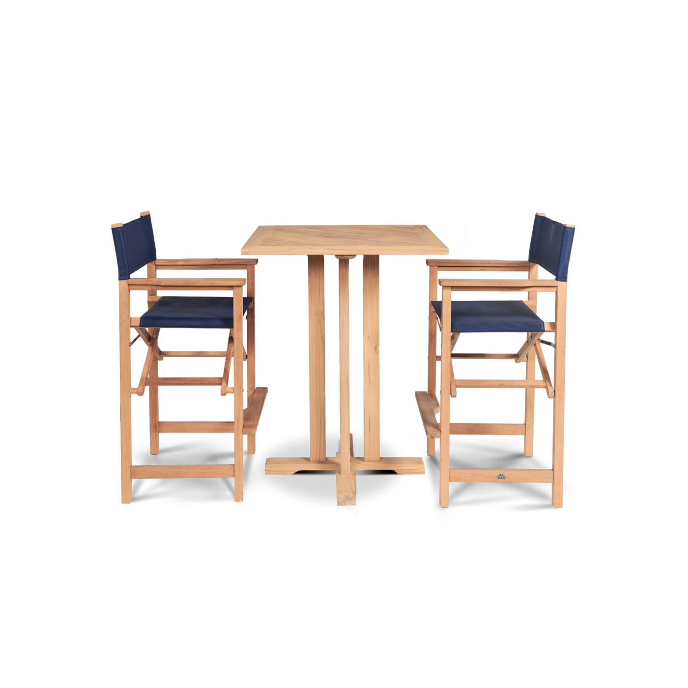 Director Teak Outdoor Bar Height Dining Armchair in Black