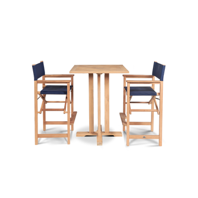 Director Teak Outdoor Bar Height Dining Armchair in Black