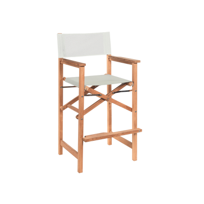 Director Teak Outdoor Bar Height Dining Armchair in Black