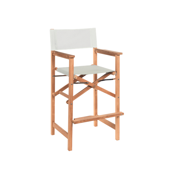 Director Teak Outdoor Bar Height Dining Armchair in Black