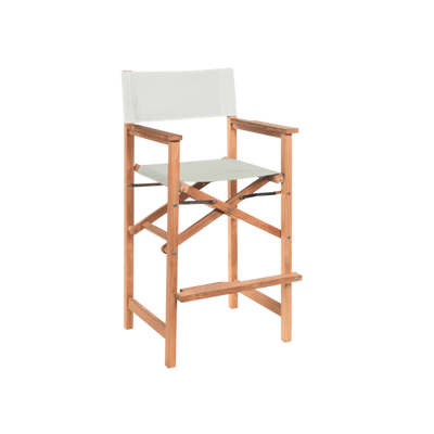 Director Teak Outdoor Bar Height Dining Armchair in Black