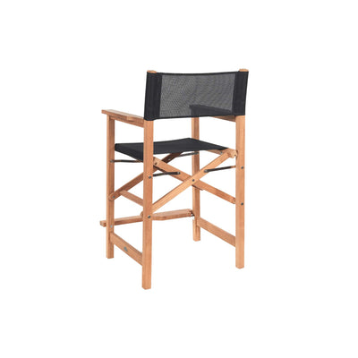 Director Teak Outdoor Counter Height Dining Armchair in Black