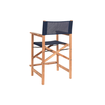 Director Teak Outdoor Counter Height Dining Armchair in Black