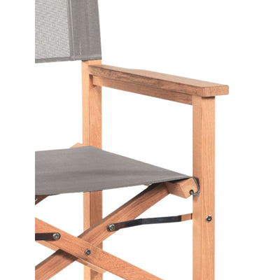 Director Teak Outdoor Counter Height Dining Armchair in Black