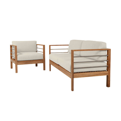 SoHo Teak Outdoor Club Chair with Sunbrella® Canvas Cushion