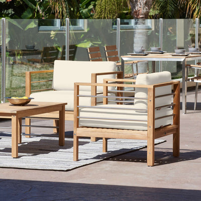 SoHo Teak Outdoor Club Chair with Sunbrella® Canvas Cushion