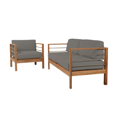 SoHo Teak Outdoor Club Chair with Sunbrella® Canvas Cushion