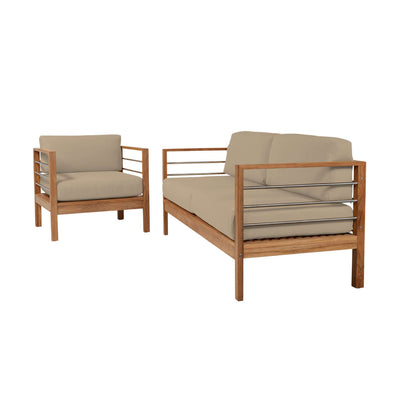 SoHo Teak Outdoor Club Chair with Sunbrella® Canvas Cushion