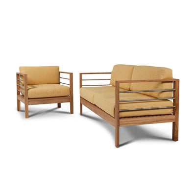 SoHo Teak Outdoor Club Chair with Sunbrella® Canvas Cushion