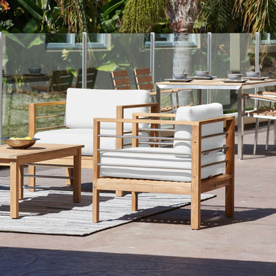 SoHo Teak Outdoor Club Chair with Sunbrella® Canvas Cushion