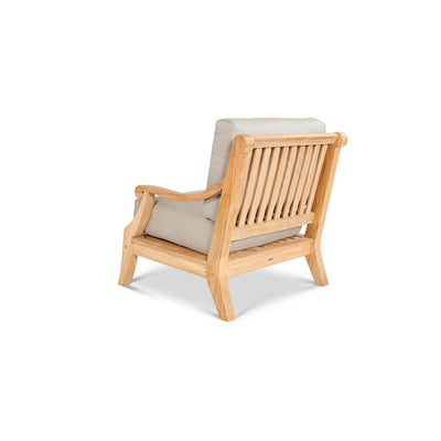 Sonoma Teak Outdoor Club Chair with Sunbrella® Antique Beige Cushion
